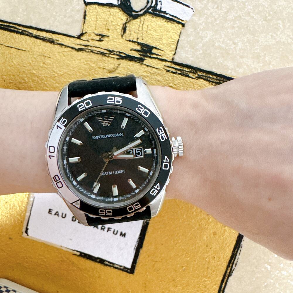 Emporio Armani AR6044 New Tazio XLarge Men's Watch With Black Dial